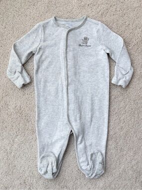 Ralph Lauren Light Gray Baby Footed One-Piece